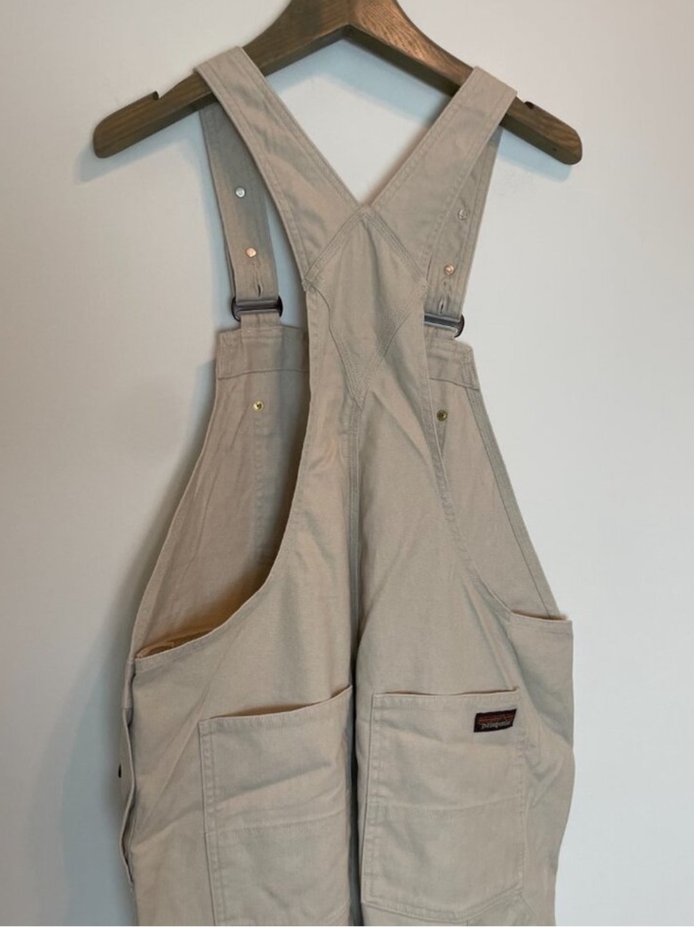 PATAGONIA All Seasons Khaki Hemp Straight Leg Overalls || XL - Picture 7 of 12